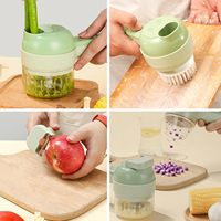 Gadgets de cuisine 4 en 1, ensemble de coupe-légumes manuel, hachoir à aliments multifonction, lames en acier inoxydable pour la cuisine