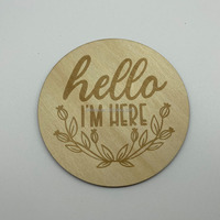 Cartes en bois personnalisées gravées « Hello World » pour nouveau-né, disques ronds durables pour étapes mensuelles de grossesse et de naissance