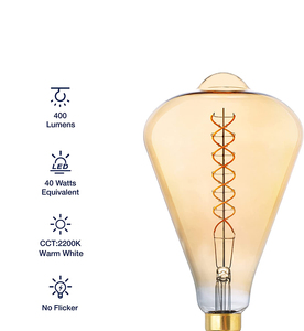 Lampadine Vintage a Led Oversize ST164 <span class=keywords><strong>Dimmer</strong></span> a spirale 2200K <span class=keywords><strong>lampadina</strong></span> gigante a filamento morbido <span class=keywords><strong>lampadina</strong></span> a Led speciale - Product Image 4