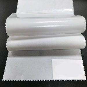 Doublures de chaussures en velours blanc Tissu en coton adhésif avec film thermofusible TPU laminé Matériau supérieur de chaussure - Product Image 2