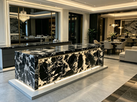 Pierre Fantaisie Patagonia Black Marble 1,8 cm, Pierre Translucide Polie pour Comptoir de Luxe, Mur d'Accent, Design Artistique Rétroéclairé, Dalle