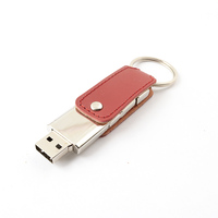 Porte-clés d'affaires stylo clé en métal 2.0 1GB 2GB 4GB 8GB 16GB cuir clé USB disque porte-clés avec anneau