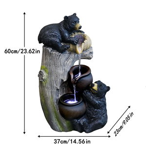 Fuente de Oso de Peluche en Tronco de Árbol de Resina con Flujo de Agua Dinámico, un Elemento Relajante para el Espacio de su Hogar - Product Image 6