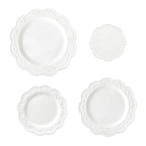 Vente en gros de décalcomanie méditerranéenne peinte à la main en relief bleu dentelle assiete en porcelaine creuses assiette à dessert en céramique pour mariage - Product Image 1