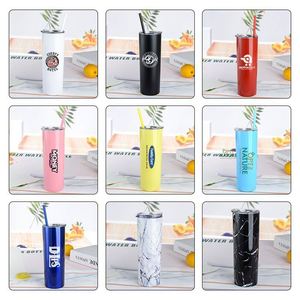 Vaso Térmico de Acero Inoxidable de 20oz con Logotipo Personalizado, Doble Pared, Recto, para Sublimación, Taza de Café Delgada con Pajita y Tapa - Product Image 4