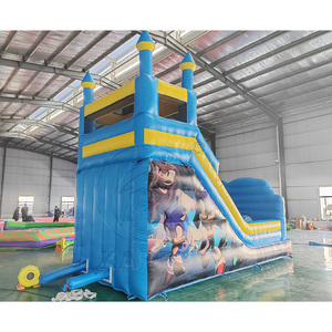 Château gonflable de dessin animé, maison de saut gonflable, combo toboggan gonflable pour enfants avec souffleur - Product Image 2
