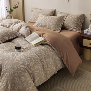 Oem hiện đại <span class=keywords><strong>Sheets</strong></span> Duvet cover Set Nữ Hoàng Kích thước hoàn chỉnh bộ đồ giường được trang bị tấm kaki 100% Bông rửa Jacquard nút 100tc - Product Image 1