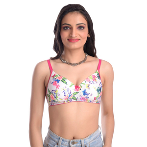 Sujetador de cobertura total acolchado sin costuras de nailon, spandex y poliamida para mujer |   Espalda en U Suave |   Correas Ajustables |   Cierre Trasero |   Copas A–E - Product Image 1