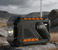 Radio météo d'urgence portable, récepteur AM FM WB, batterie externe compacte, lampe de poche SOS pour la survie en plein air