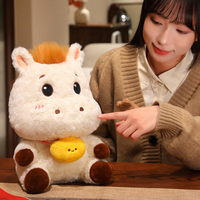 Vente en gros de jouets en peluche super doux en forme de cheval pour le Nouvel An chinois, rembourrage en coton PP, cadeau d'entreprise anti-stress