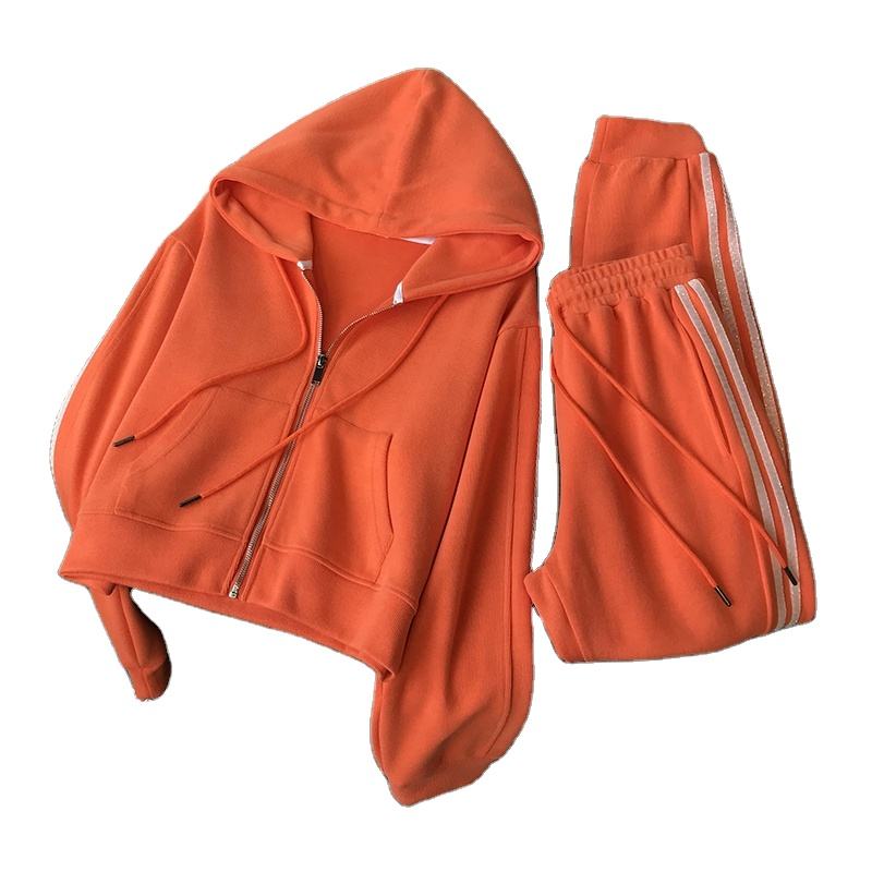 Streetwear Pullover Plain Oversized Sweatpants And Hoodie Set Custom Logo Manufacturers Zipper Zip Up Unisex Hoodie Women Suit 