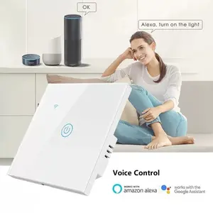 TUYA Smart WIFI + RF Interruptores de pared de pantalla táctil para iluminación, 1,2,34 Gang Smart WIFI Switches para iluminación LED Control de aplicación