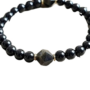 Manifestation Protection Bracelet Perlé Tourmaline <span class=keywords><strong>Diamond</strong></span> Cut Bracelet Obsidienne Noire Pour Hommes Et Femmes - Product Image 5