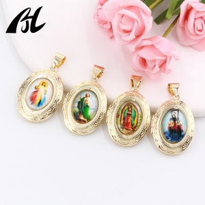 Oro 14K Laminado Por Mayoreo Dijes de Santos de Latón Dorado Texturizado para Religión San Judas Virgen María Colgante de <span class=keywords><strong>la</strong></span> Santa Muerte para Religiosos - Product Image 2