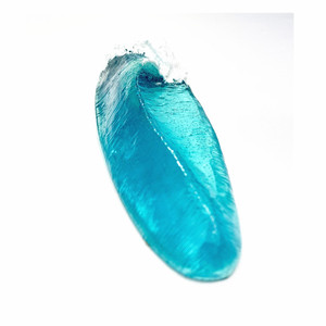 Decorazione da tavolo da tavolo con onde marine blu resina trasparente - Product Image 6