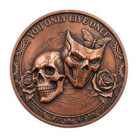 Moneda YOLO de Cobre Puro de 1 oz con Impresión UV y Diseño de Animales de Doble Cara de & Roses, Conmemorativa y Coleccionable