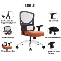 Chaise de bureau ergonomique en maille pour conférence, inclinable, avec accoudoirs 3D, siège en mousse moulée confortable, base en aluminium – Vente en gros pour revendeurs