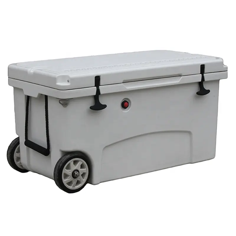 Caixa rígida com rodas e boa qualidade para caixa de ferramentas de armazenamento ao ar livre, caixa térmica