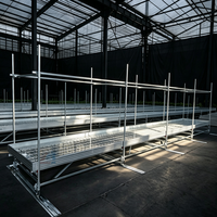 Table de culture hydroponique à flux et reflux 4x8 pieds, galvanisée à chaud, sur roulettes, pour serres commerciales et pépinières