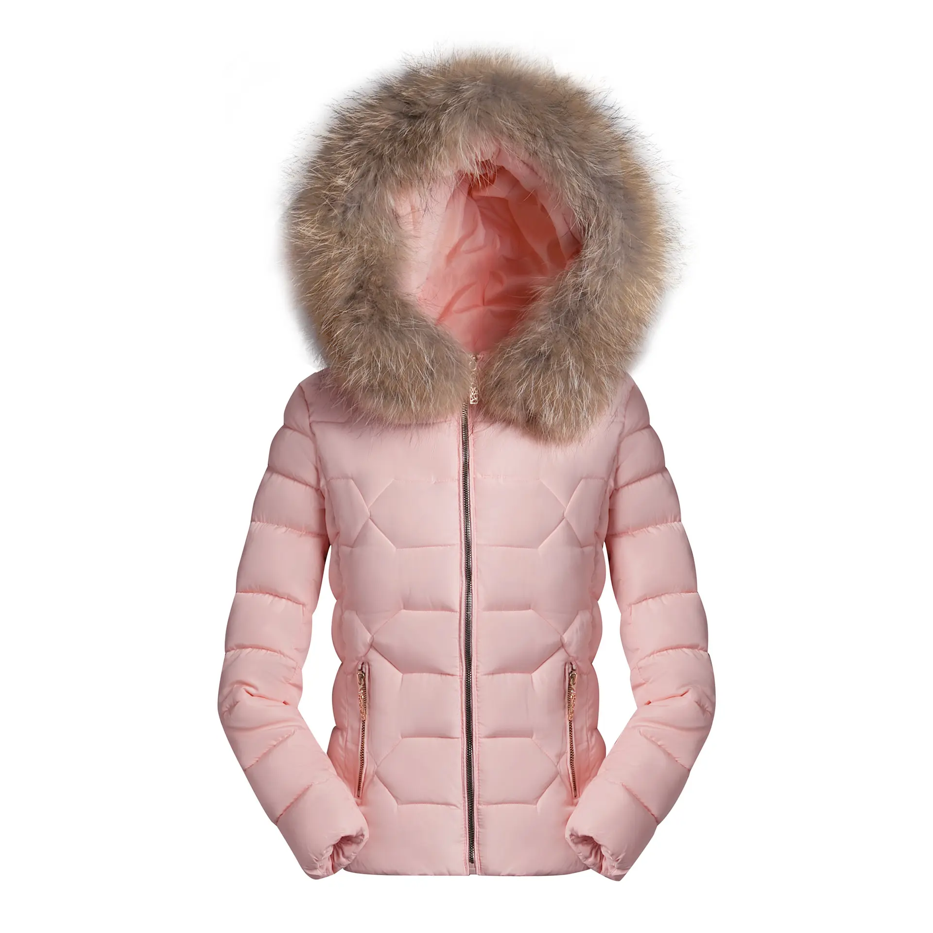 2020 fashion warm winter parkas solid color goose long down jacket women with fox fur