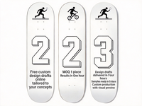 Planche de skateboard portable personnalisée à faible MOQ, double rocker, en érable canadien teinté, roulements ABEC-9, rebond 90A, charge 150 kg