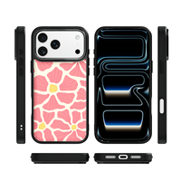 Coque de téléphone AG Feeling Black Edge avec motif floral abstrait doré pour iPhone 17, 17 Pro Max, 16 Pro, 15 – Coque magnétique