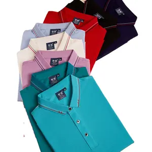 Мужские рубашки-поло для гольфа Качественная мужская короткая однотонная Летняя Повседневная рубашка-поло с вышивкой и принтом