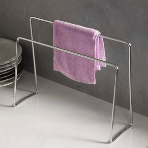 Estante <span class=keywords><strong>de</strong></span> trapo <span class=keywords><strong>de</strong></span> acero inoxidable 304 grueso moderno, doble nivel para plato, cocina, baño, estante <span class=keywords><strong>de</strong></span> almacenamiento <span class=keywords><strong>de</strong></span> toallas, compatible con limpieza - Product Image 6