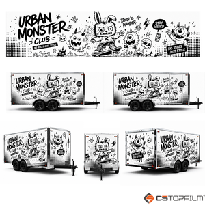 <span class=keywords><strong>Film</strong></span> adhésif pour voiture style Street Art, design Monstre Urbain, en vinyle, pour la culture jeune, les événements, la décoration de remorques et de véhicules - Product Image 1