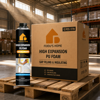 Mousse polyuréthane haute expansion FEIDU'S HOME 750ml/300ml, mastic professionnel pour le remplissage des joints et l'isolation des portes et fenêtres