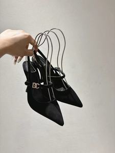 2026 New Luxury Brand Design - <b>Sexy</b> Pointed-Toe <b>Leather</b> High Heels, Fashionable Elegant Ladies' Casual High Heels - Product Image 1