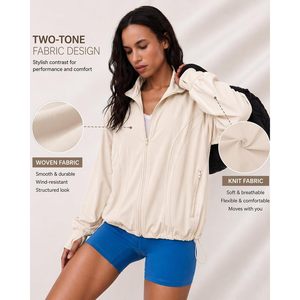 Veste athlétique légère pour femme FOXA, coupe ample, poches zippées, respirante, vêtements de course et de gym - Product Image 4