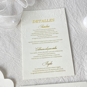 Invitaciones <span class=keywords><strong>de</strong></span> <span class=keywords><strong>Boda</strong></span> Vintage Personalizadas, Impresión en Relieve, Sobre Texturizado con Bolsillo, para el Día <span class=keywords><strong>de</strong></span> San Valentín, Hechas <span class=keywords><strong>de</strong></span> Papel Resistente - Product Image 3