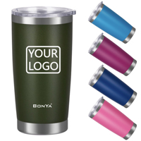 Mug de camping personnalisé de 20 oz, gobelet isotherme à double paroi en acier inoxydable avec couvercle, isolation thermique de 12 à 24 heures, forme de cola
