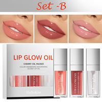 Bestseller du commerce extérieur : Coffret de 3 huiles à lèvres brillantes, transparentes, repulpantes, hydratantes et nourrissantes – Modèle Guangdong 9901