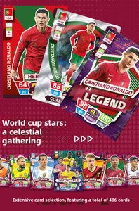 Édition limitée de cartes à jouer de football mondial, incluant Messi et <span class=keywords><strong>Ronaldo</strong></span>, boîte de jeu en feuille d'or pour les fans de football - Product Image 5