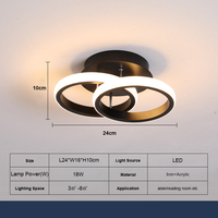 Luminaire Plafonnier Moderne LED Cercles Encastré pour Chambre, Couloir, Hall d'Entrée, Plafonnier Lustre 2 Anneaux 18W
