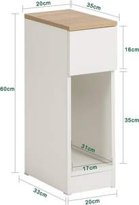 Mesitas de noche <span class=keywords><strong>estrechas</strong></span>, mesitas de noche delgadas modernas con cajón deslizante <span class=keywords><strong>y</strong></span> compartimento abierto, mesas auxiliares blancas <span class=keywords><strong>y</strong></span> naturales para dormitorio - Product Image 2