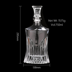 Bouteille en verre transparente de luxe de 750 ml pour liqueur, brandy, <span class=keywords><strong>tequila</strong></span>, vin, whisky, carafe élégante à vendre - Product Image 4