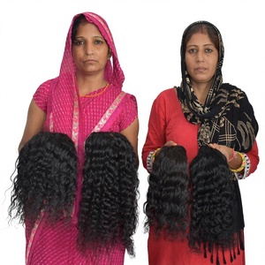 100% Raw vietnamita virgen negro mujeres máquina doble trama alineada cutícula natural rizado paquetes templo extensiones de cabello humano - Product Image 1