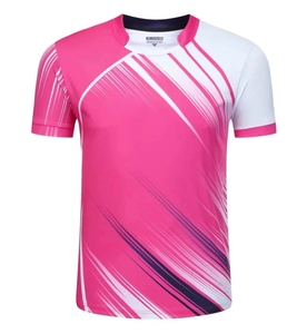 T-shirt à manches courtes pour homme et femme, haut en Polyester à séchage rapide, tenue de Badminton, de Tennis de Table, et de volley-ball, vente en gros, - Product Image 5