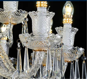 Fransız imparatorluk avize lamba lüks ziyafet salonu düğün parti olay dekor ışıkları K9 kristal Murano cam avize - Product Image 5