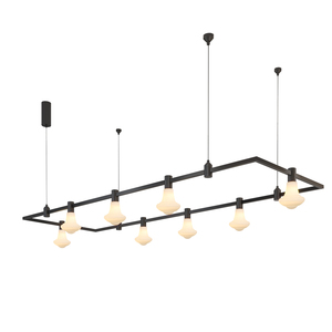 LED Track <b>Lighting</b> Large Rectangle Chandeliers for Staircase Modern <b>Dining</b> Room Chandelier Luxury Living Room - Product Image 3