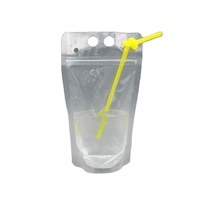 Vente en gros sacs en plastique givré auto-scellants refermables transparents à main emballage de boisson pochette de jus paquet de liquide