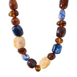 Collier en résine pour filles, idéal pour les fiançailles, les mariages, style indien fait main, plaqué argent, de bonne qualité - Product Image 1