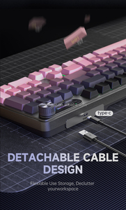 98 <b>Keys</b> Detachable Wired/Wireless Waterproof Mechanical Feel Keyboard RGB with PBT Side-Lit Keycaps & Screen Knob for PC/Mac - Product Image 5
