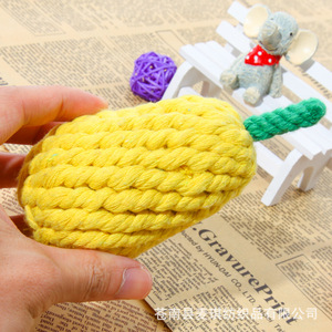 Jouet à mâcher pour chien, corde en coton en forme de poire, jouet durable pour petits animaux de compagnie, pour chiot - Product Image 2