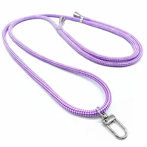 6mm Adjustable Purple Mobile Phone Lanyard Lanyards For Cell Phone