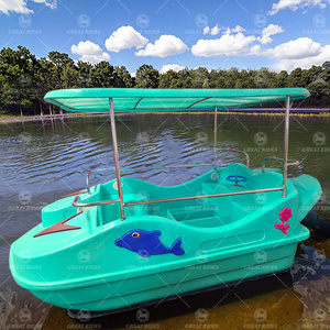 Bateau à pédales 4 places en plastique PE pour enfants, parcs, stations balnéaires <span class=keywords><strong>et</strong></span> location commerciale aquatique - Product Image 2