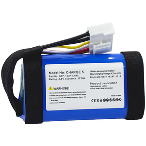 แบตเตอรีชาร์จ<span class=keywords><strong>5</strong></span>อะไหล่แบตเตอรี่ Li-ion สำหรับ <span class=keywords><strong>JBL</strong></span> Charge5ลำโพงบลูทูธ3.6V 7500mAh 27wh <span class=keywords><strong>JBL</strong></span> แบตเตอรี่ Charge5 - Product Image 4